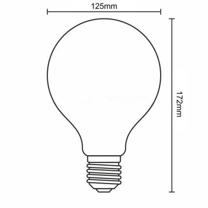 LED Żarówka FILAMENT G125 E27/18W/230V 3000K