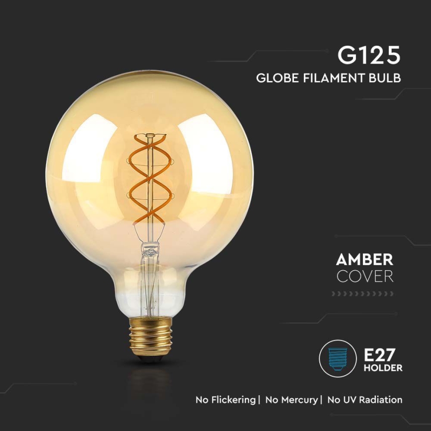LED Żarówka FILAMENT G125 E27/5W/230V 1800K