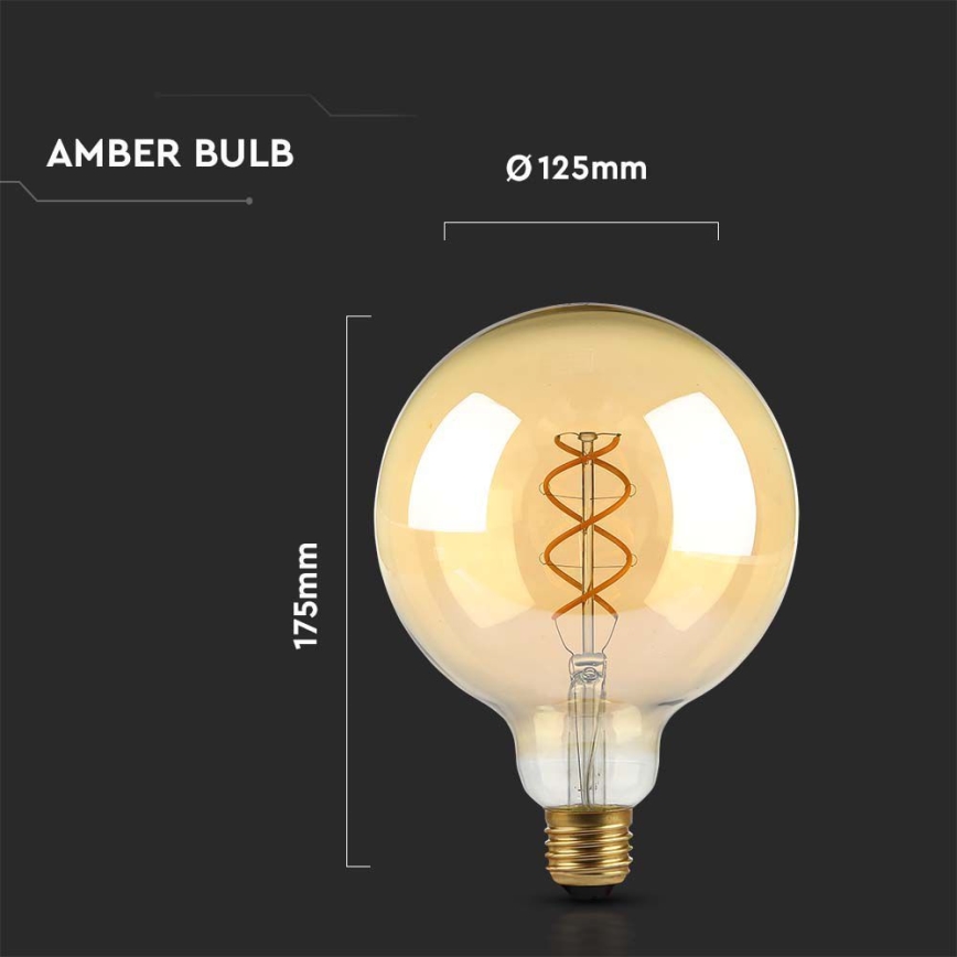 LED Żarówka FILAMENT G125 E27/5W/230V 1800K