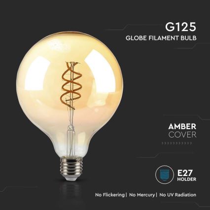 LED Żarówka FILAMENT G125 E27/6W/230V 1800K