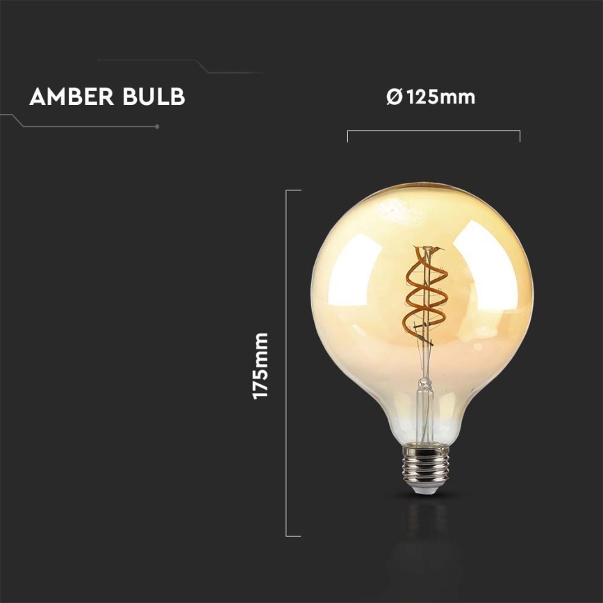 LED Żarówka FILAMENT G125 E27/6W/230V 1800K