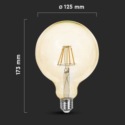 LED Żarówka FILAMENT G125 E27/6W/230V 2200K