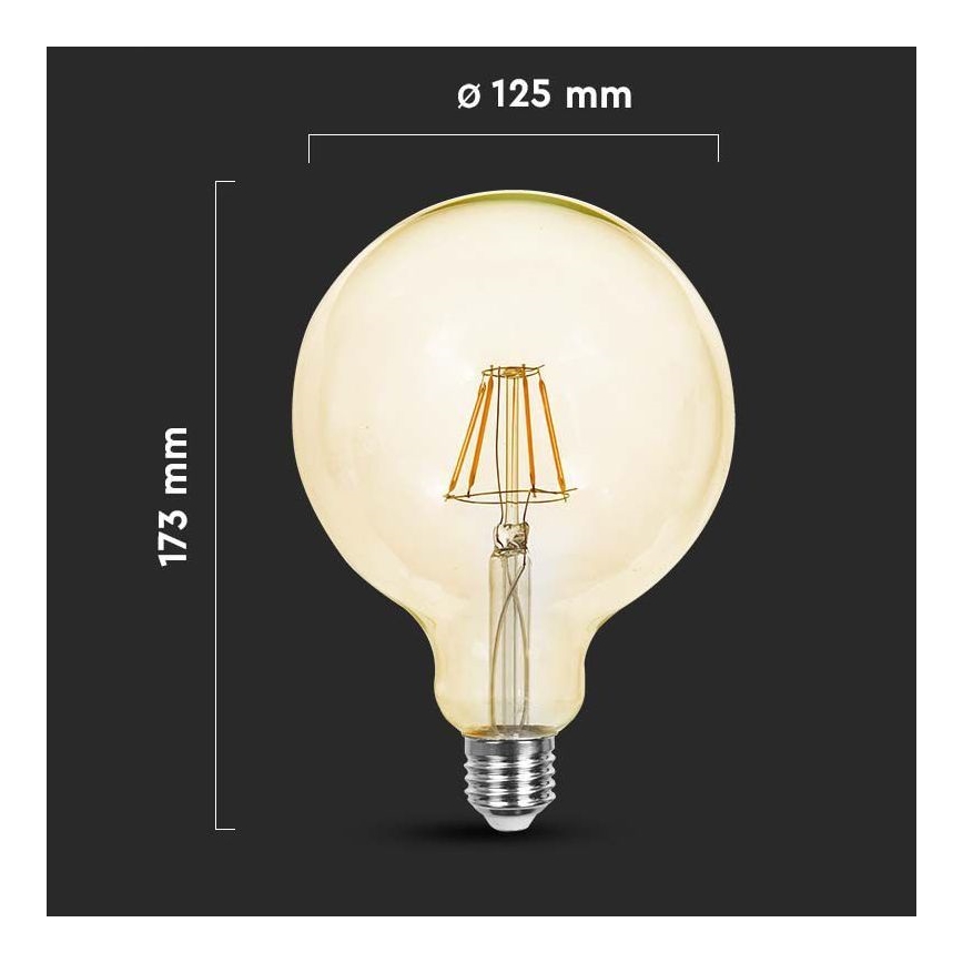 LED Żarówka FILAMENT G125 E27/6W/230V 2200K