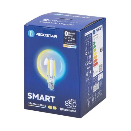 LED Żarówka ściemnialna FILAMENT MESH Smart G125 E27/6W/230V 2700-6500K - Aigostar