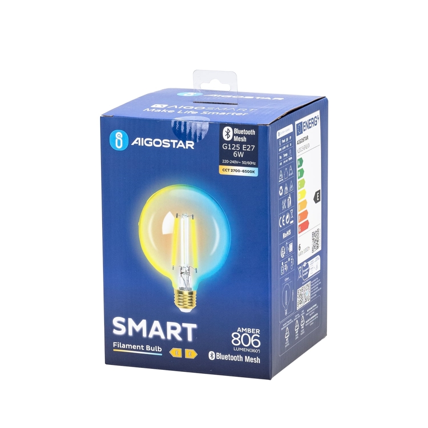 LED Żarówka ściemnialna FILAMENT MESH Smart G125 E27/6W/230V 2700-6500K - Aigostar