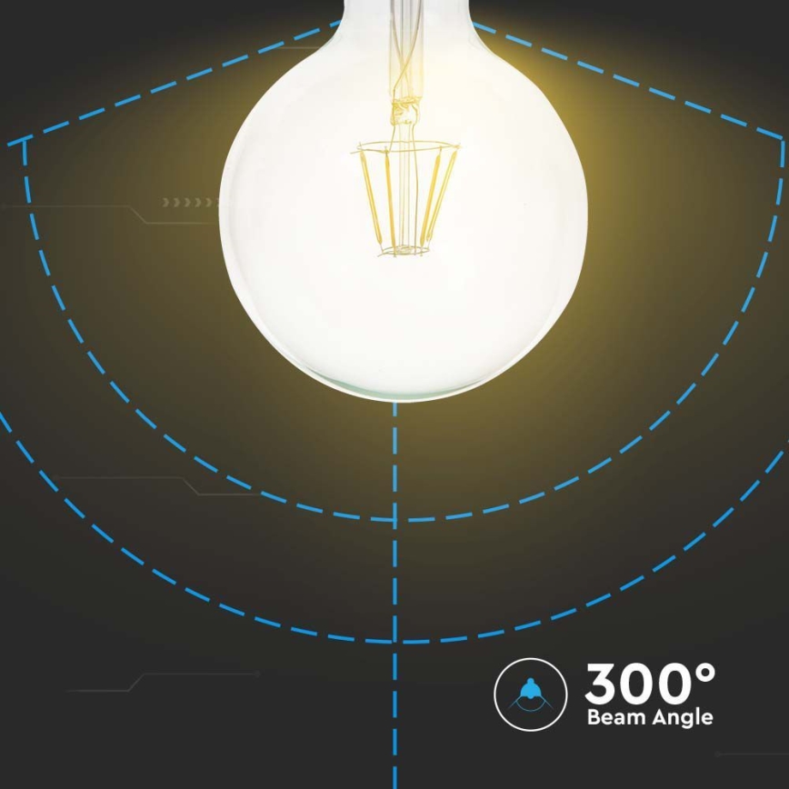 LED Żarówka FILAMENT G125 E27/6W/230V 3000K