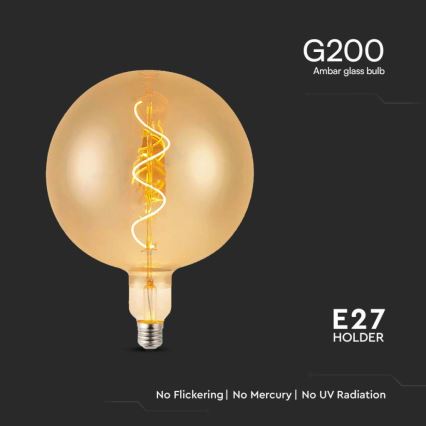 LED Żarówka FILAMENT G200 E27/4W/230V 2700K