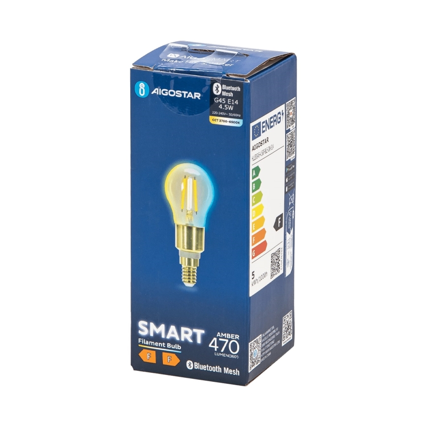 LED Żarówka ściemnialna FILAMENT MESH Smart G45 E14/4,5W/230V 2700-6500K - Aigostar