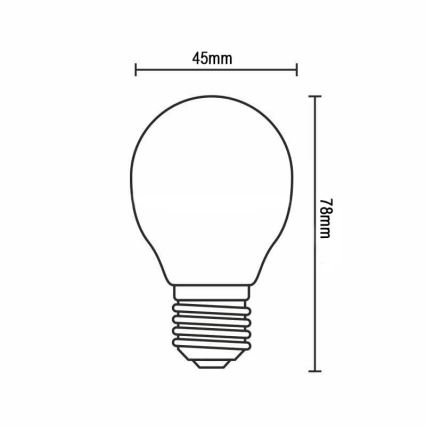 LED Żarówka FILAMENT G45 E14/4W/230V 4000K