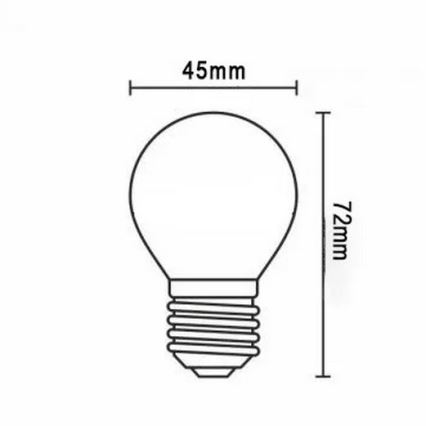 LED Żarówka FILAMENT G45 E27/2W/230V 3000K