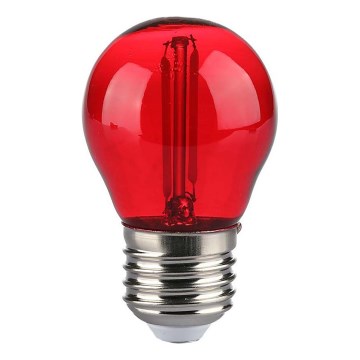 LED Żarówka FILAMENT G45 E27/2W/230V czerwona