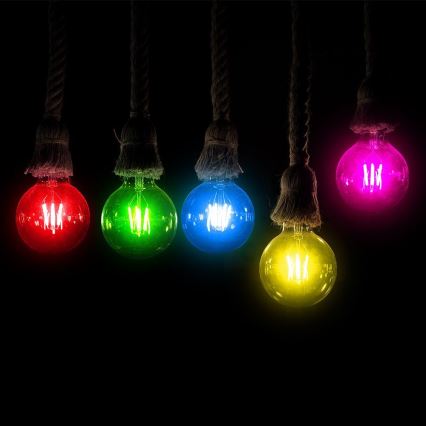 LED Żarówka FILAMENT G45 E27/2W/230V czerwona