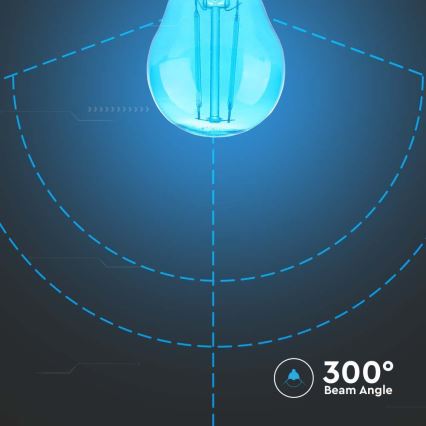LED Żarówka FILAMENT G45 E27/2W/230V niebieska