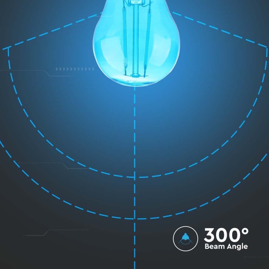 LED Żarówka FILAMENT G45 E27/2W/230V niebieska
