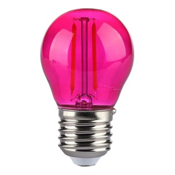 LED Żarówka FILAMENT G45 E27/2W/230V różowa