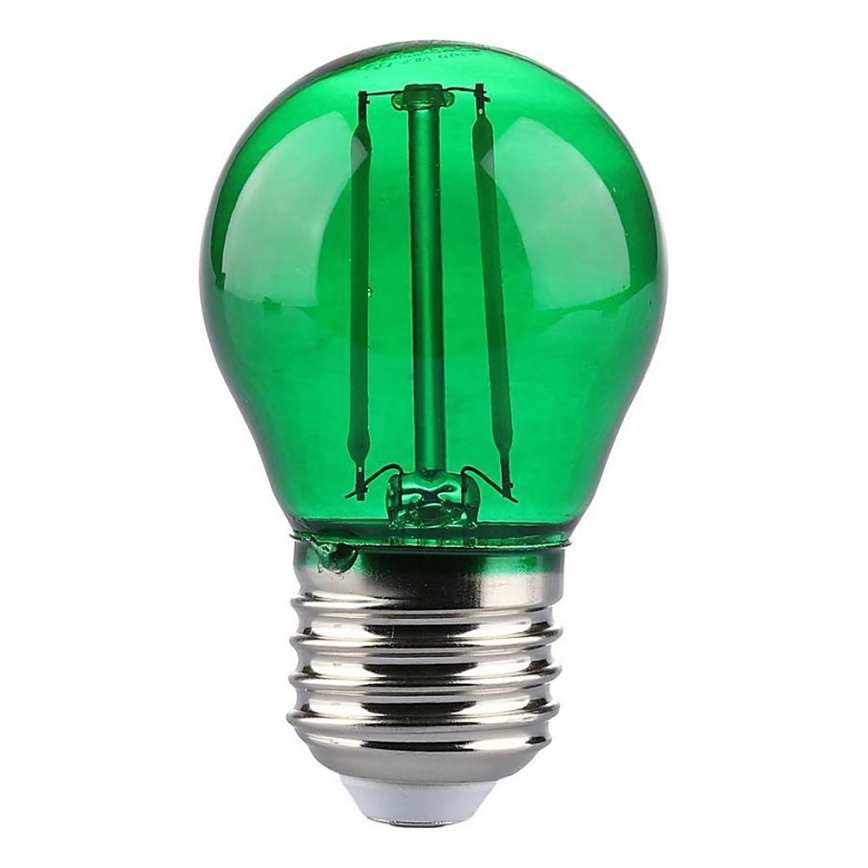 LED Żarówka FILAMENT G45 E27/2W/230V zielona