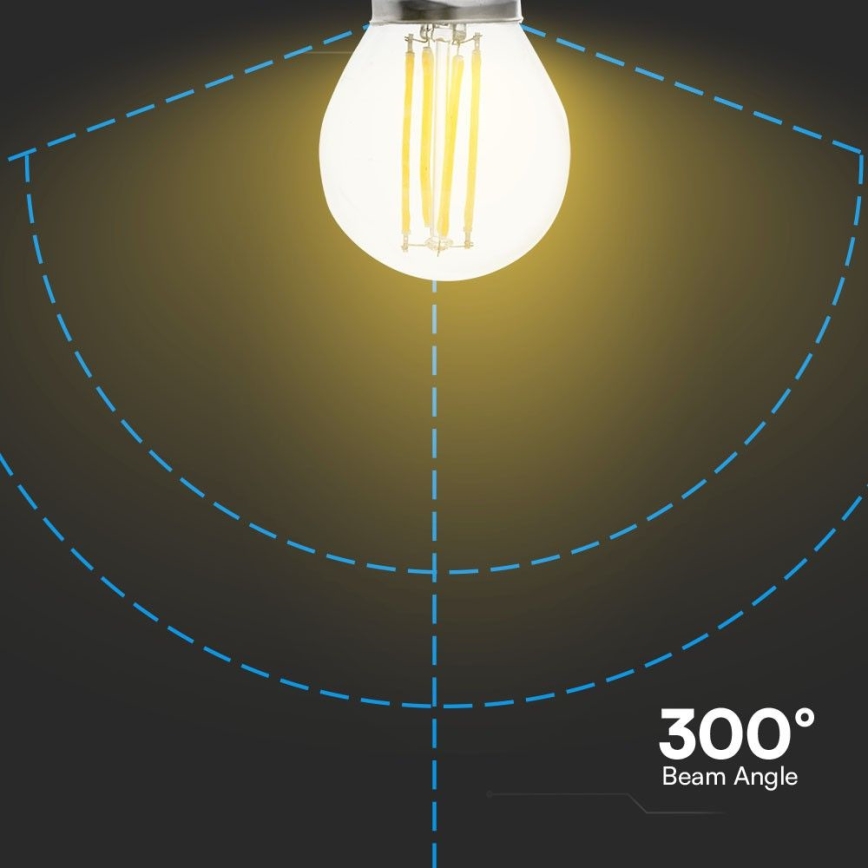 LED Żarówka FILAMENT G45 E27/6W/230V 6500K