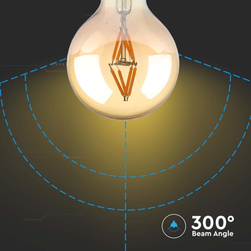LED Żarówka FILAMENT G80 E27/4W/230V 2200K