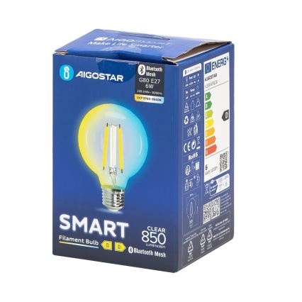 LED Żarówka FILAMENT G80 E27/6W/230V 2700-6500K - Aigostar