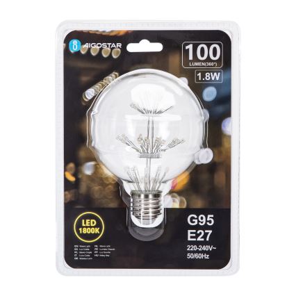 LED Żarówka FILAMENT G95 E27/1,8W/230V 1800K - Aigostar