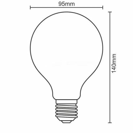 LED Żarówka WHITE FILAMENT G95 E27/13W/230V 4000K