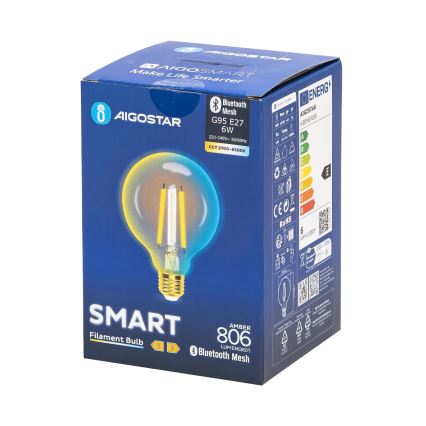 LED Żarówka ściemnialna FILAMENT MESH Smart G95 E27/6W/230V 2700-6500K - Aigostar