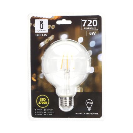 LED Żarówka FILAMENT G95 E27/6W/230V 2700K - Aigostar