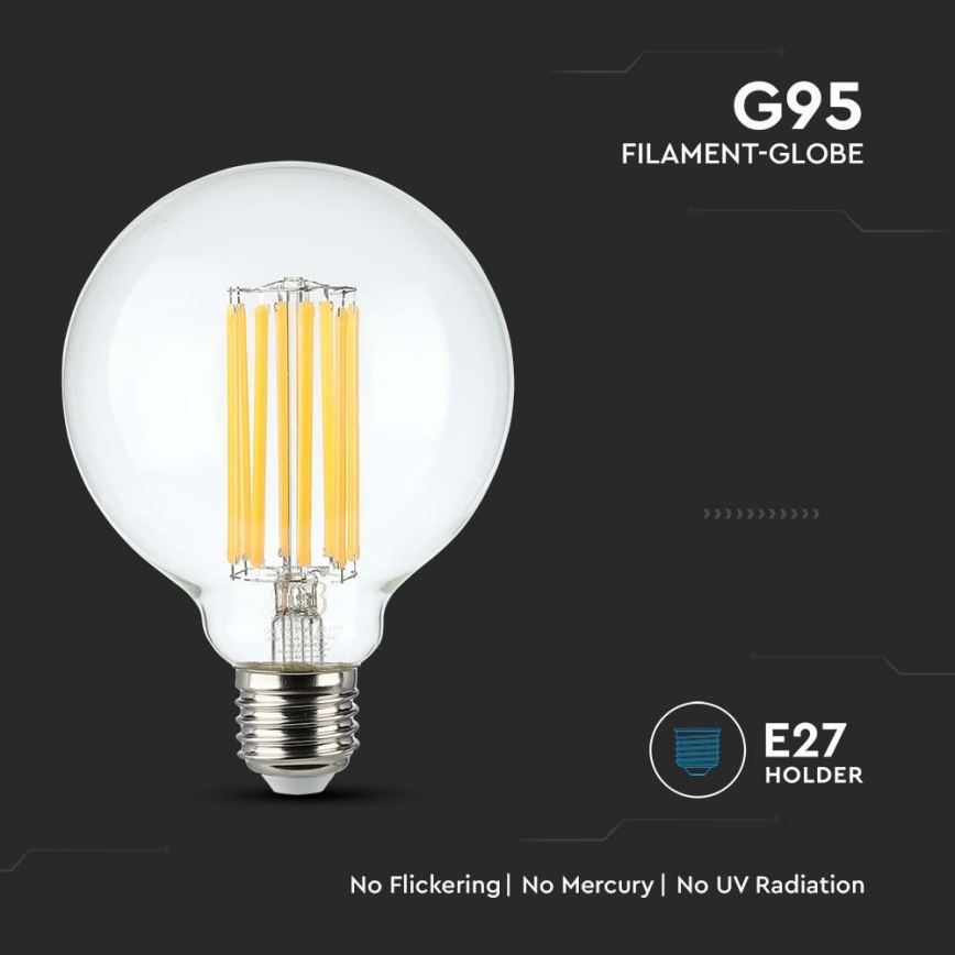 LED Żarówka FILAMENT G95 E27/6W/230V 3000K