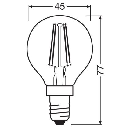 LED Żarówka FILAMENT P40 E14/4W/230V 2700K - Osram