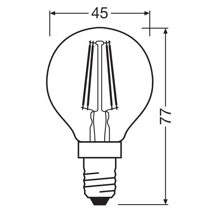LED Żarówka FILAMENT P40 E14/4W/230V 2700K - Osram