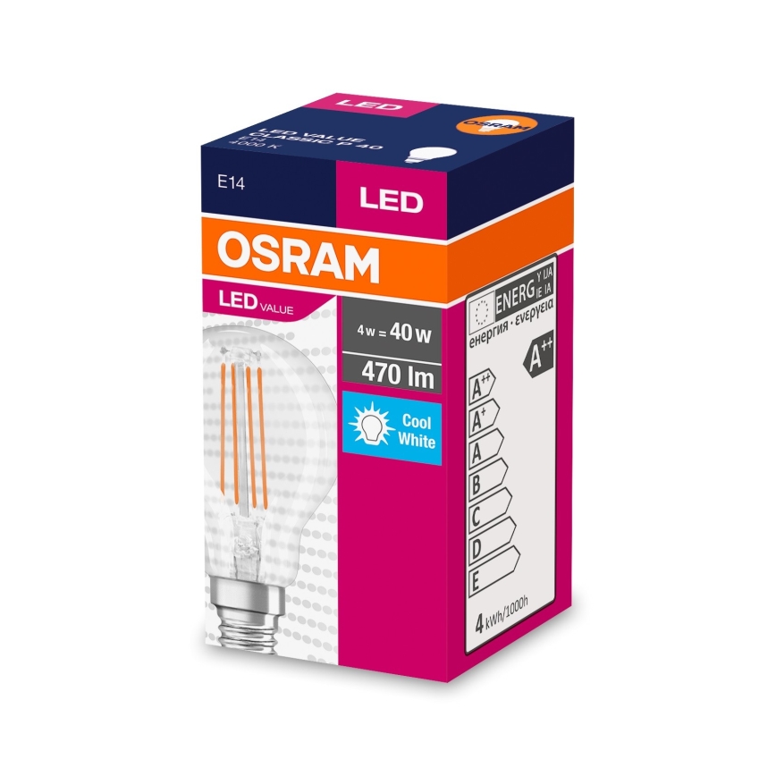 LED Żarówka FILAMENT P40 E14/4W/230V 4000K - Osram