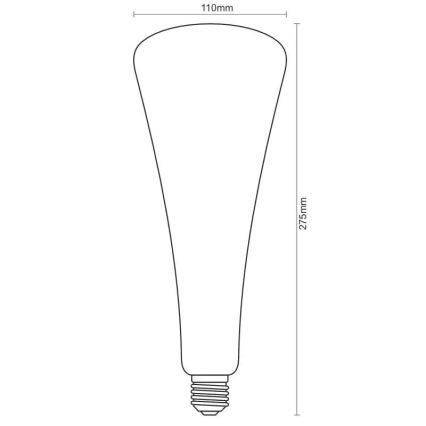 LED Żarówka FILAMENT SHAPE T110 E27/5W/230V 1800K fioletowa