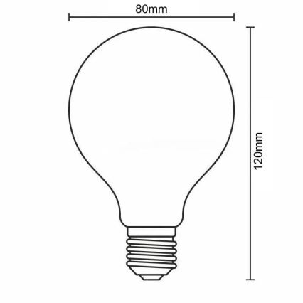 LED Żarówka FILAMENT SLIM VINTAGE G80 E27/4,5W/230V 1800K