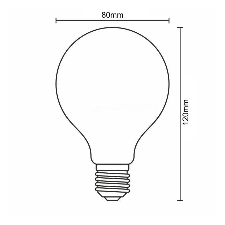 LED Żarówka FILAMENT SLIM VINTAGE G80 E27/4,5W/230V 1800K