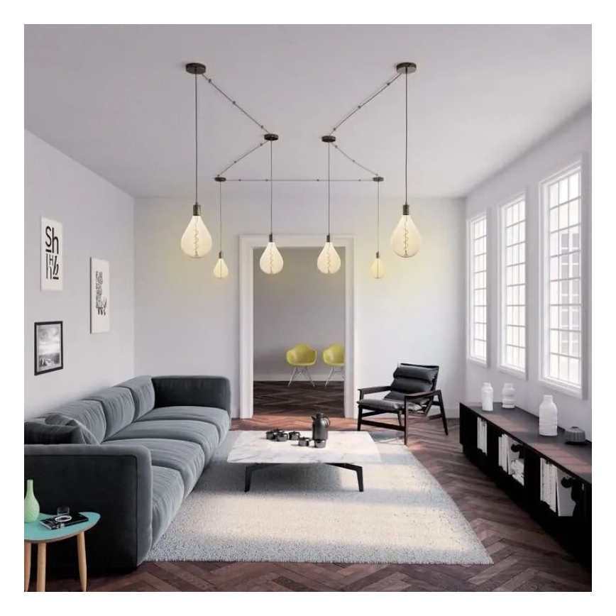 LED Żarówka FILAMENT SPIRAL SMOKE A165 E27/4W/230V 2000K