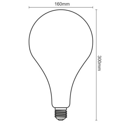 LED Żarówka FILAMENT SPIRAL SMOKE A165 E27/4W/230V 2000K