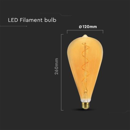 LED Żarówka FILAMENT ST120 E27/4W/230V 2700K