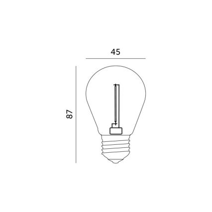 LED Żarówka FILAMENT ST45 E27/1W/230V 2700K