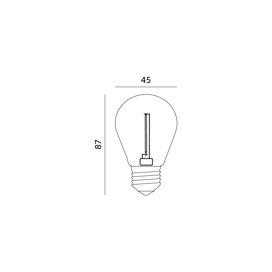 LED Żarówka FILAMENT ST45 E27/1W/230V 2700K