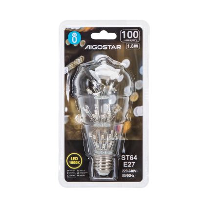 LED Żarówka FILAMENT ST64 E27/1,8W/230V 1800K - Aigostar