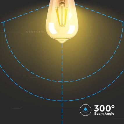 LED Żarówka FILAMENT ST64 E27/4W/230V 2200K