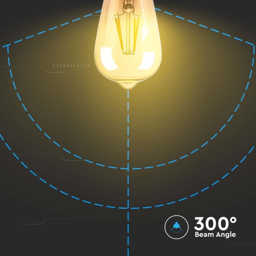 LED Żarówka FILAMENT ST64 E27/4W/230V 2200K