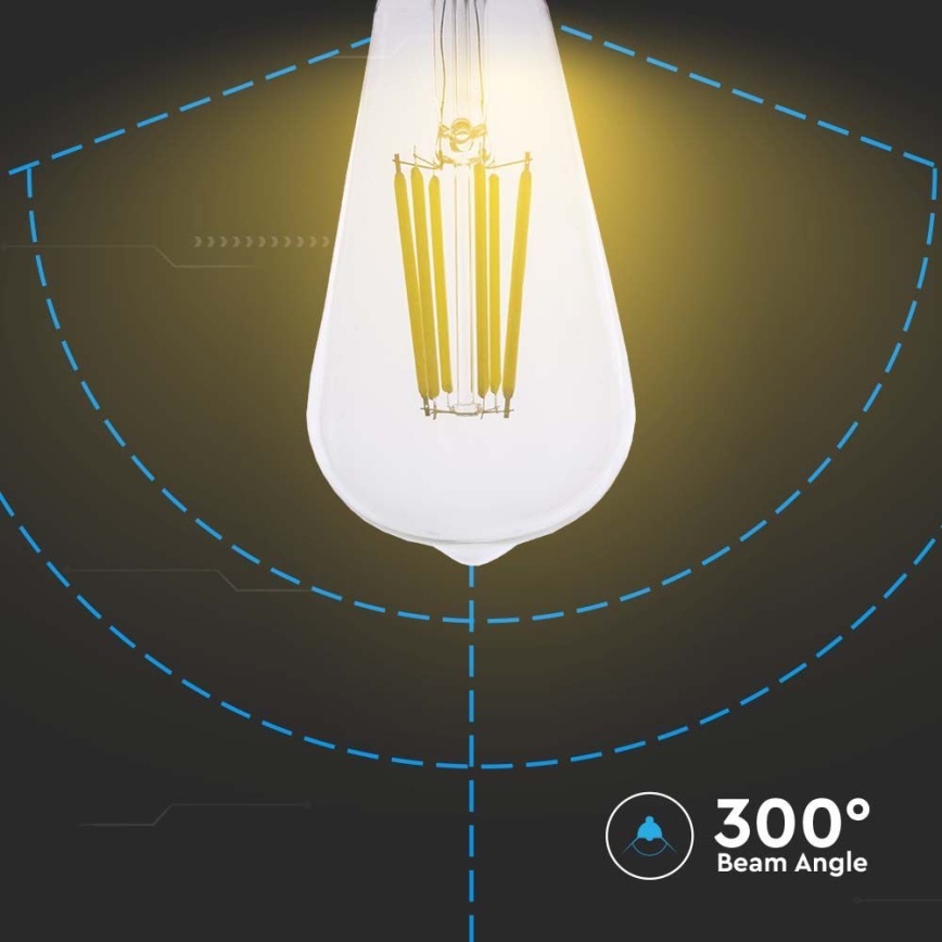 LED Żarówka FILAMENT ST64 E27/4W/230V 3000K