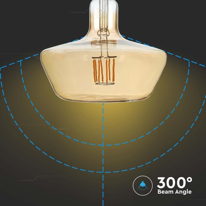 LED Żarówka FILAMENT T180 E27/8W/230V 1800K