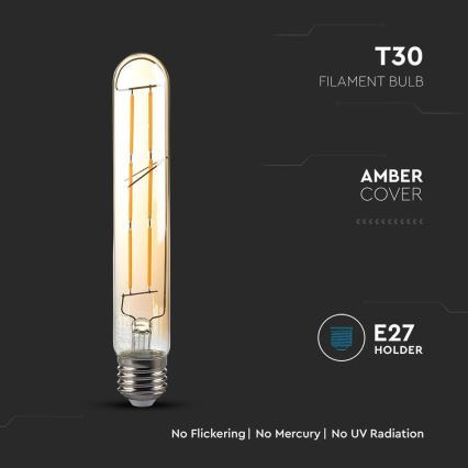LED Żarówka FILAMENT T30 E27/6W/230V 2200K