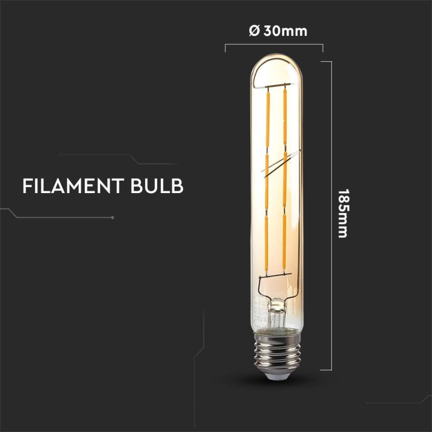 LED Żarówka FILAMENT T30 E27/6W/230V 2200K