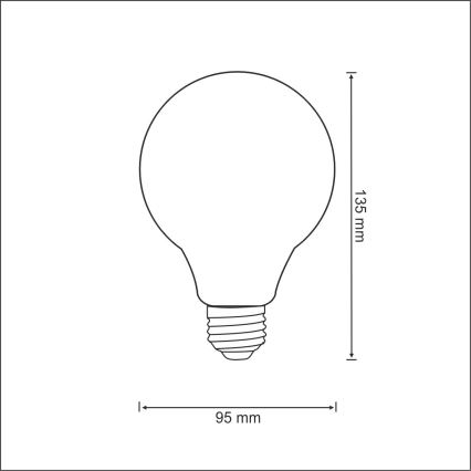 LED Żarówka FILAMENT VINTAGE G95 E27/4W/230V 2000K
