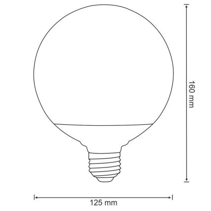 LED Żarówka G125 E27/16W/230V 3000K