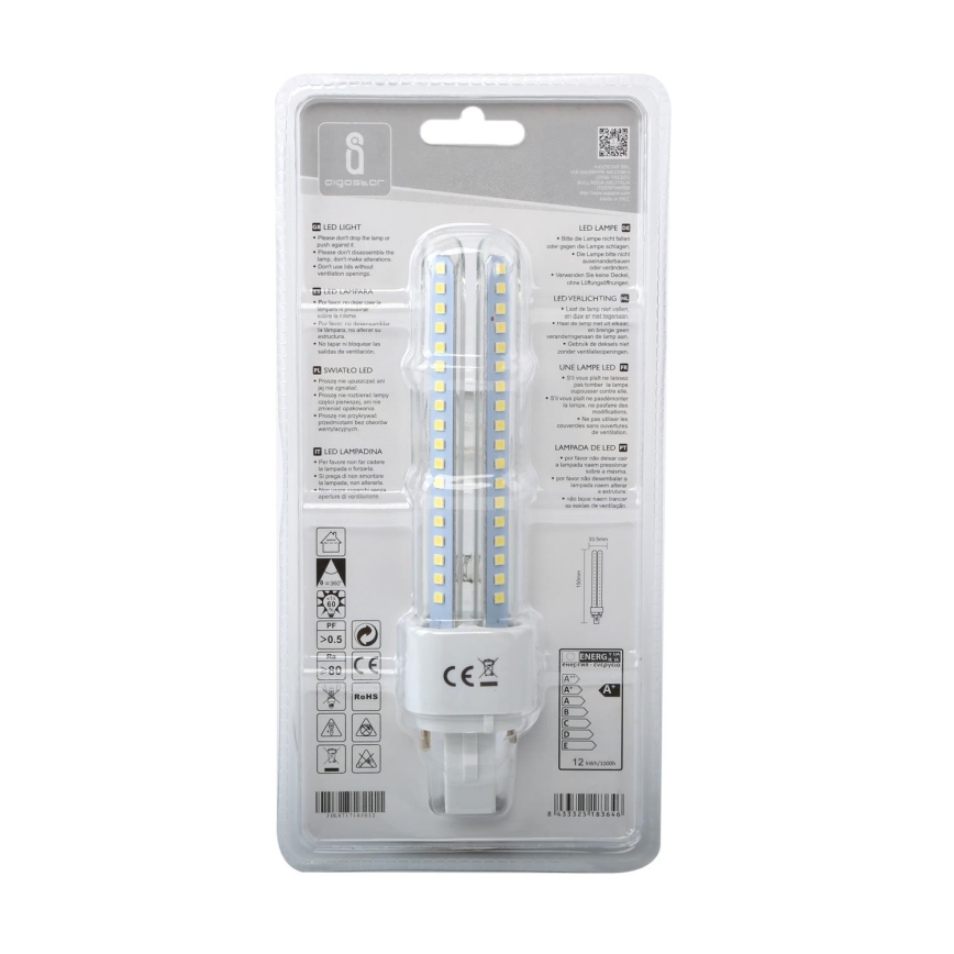 LED Żarówka G24D-3/12W/230V 6500K - Aigostar