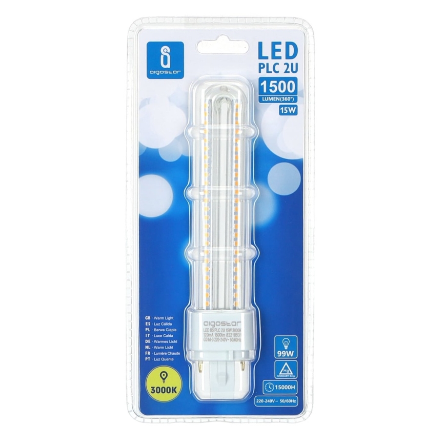 LED Żarówka G24D-3/15W/230V 3000K - Aigostar